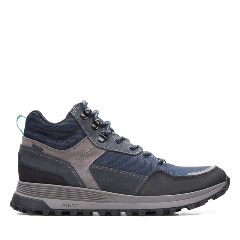 Férfi Clarks ATL Trek Hi GORE-TEX Bokacsizma Sötétkék | 72143151