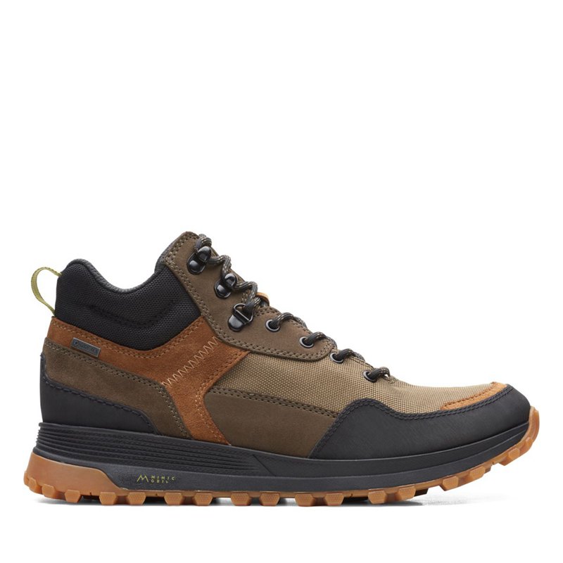 Férfi Clarks ATL Trek Hi GORE-TEX Bokacsizma Sötét Olivazöld | 88245879