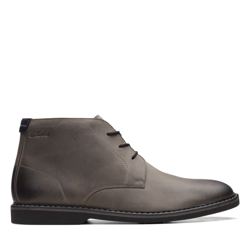 Férfi Clarks Atticus LT Mid Cut Sivatagi Csizma Sötét Szürke | 9200038