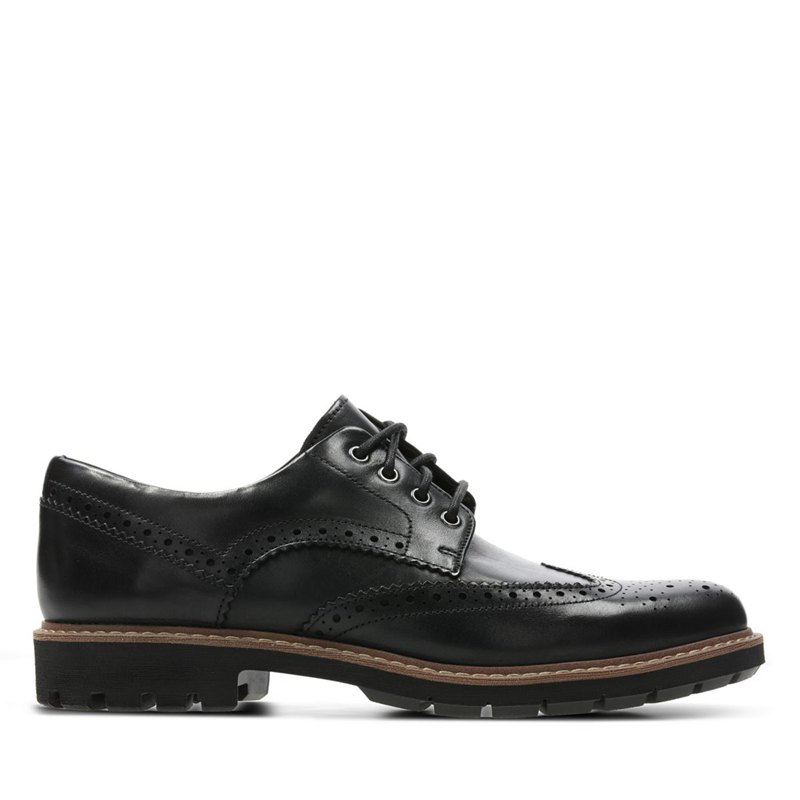 Férfi Clarks Batcombe Wing Brogue Cipő Fekete | 29224181