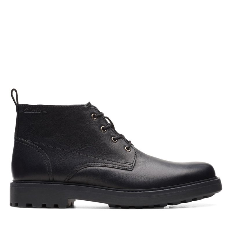 Férfi Clarks Chard Mid Cut Bokacsizma Fekete | 72460082