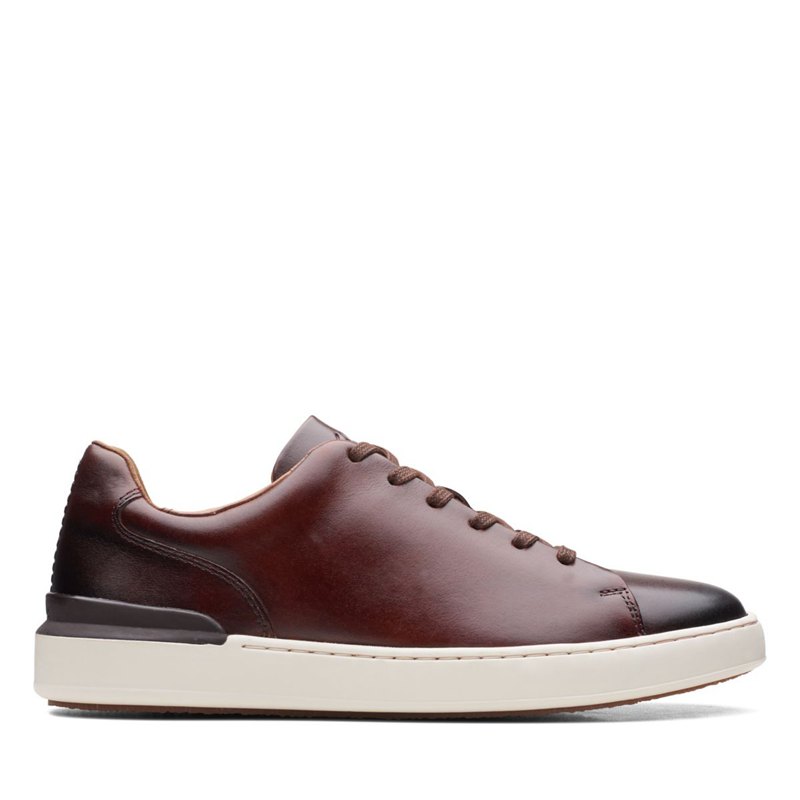 Férfi Clarks Court Lite Csipke Tornacipő Sötét Barna | 78806429