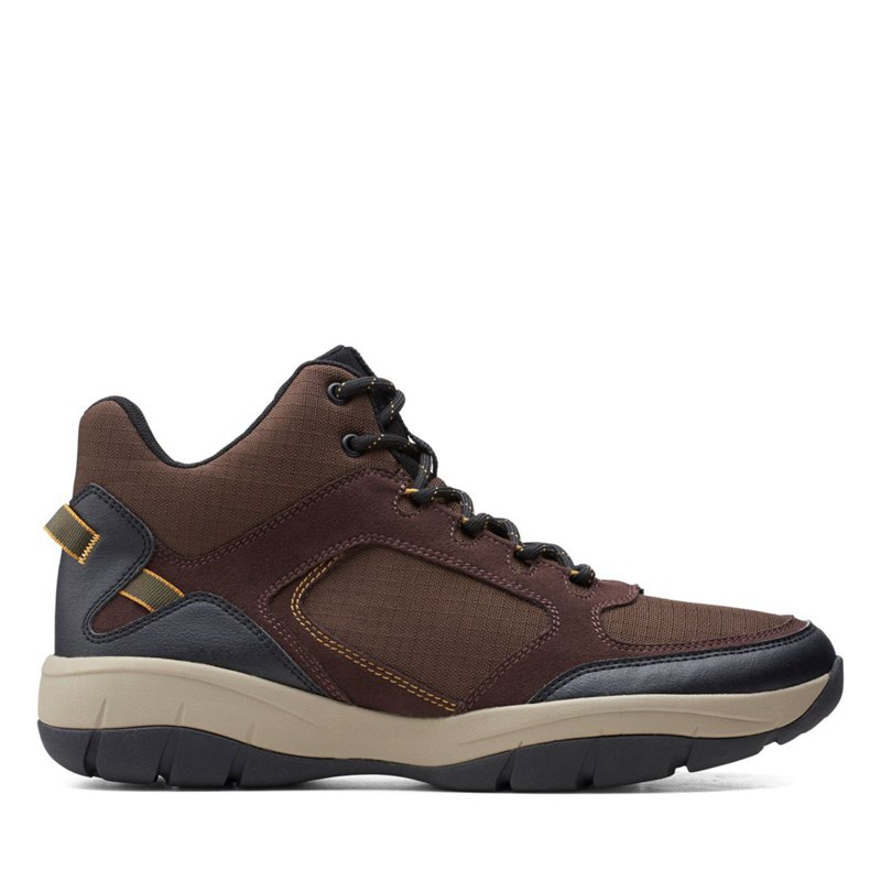 Férfi Clarks Ervin Mid Cut Bokacsizma Barna | 72159138