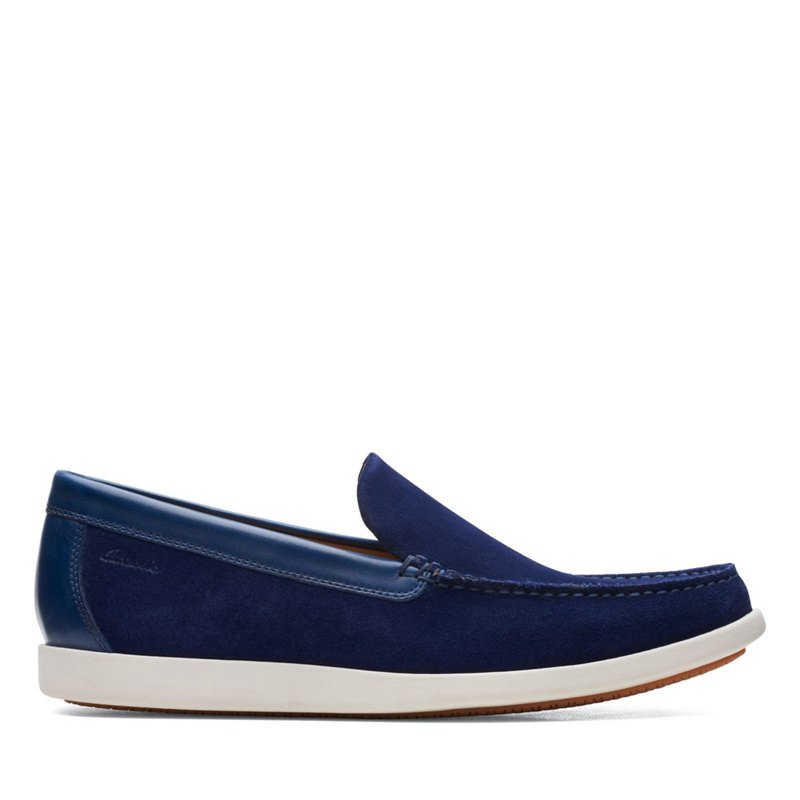 Férfi Clarks Ferius Creek Loafer Cipő Sötétkék | 1717874