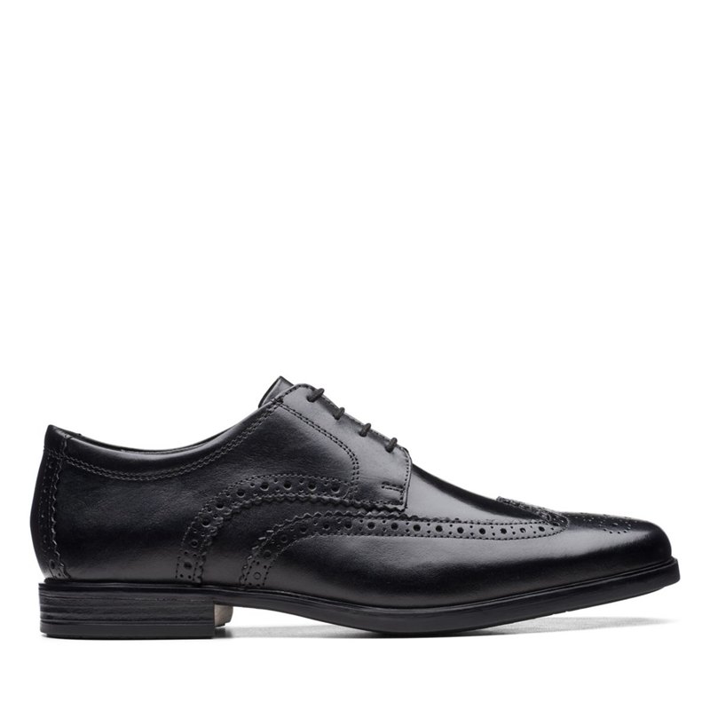 Férfi Clarks Howard Wing Brogue Cipő Fekete | 33445209