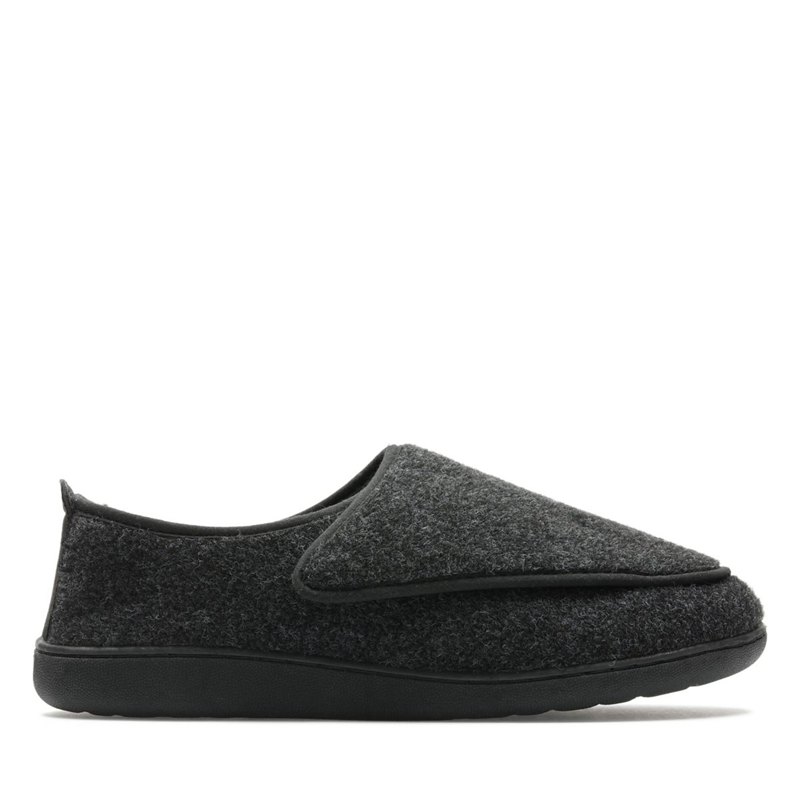 Férfi Clarks King Riptape Slip On Sötét Szürke | 76638280