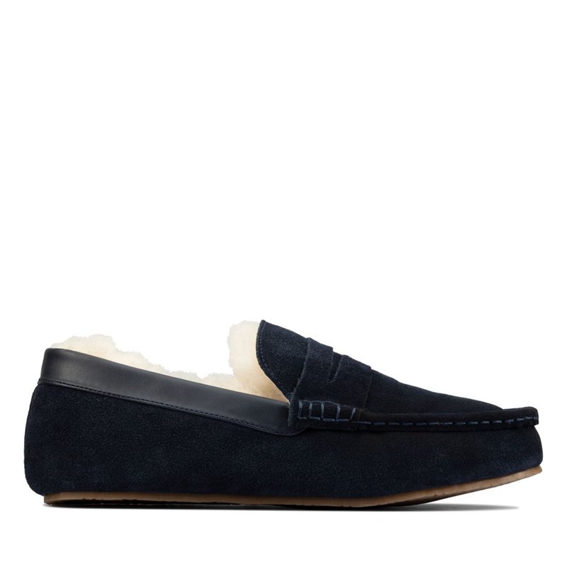 Férfi Clarks Kite Warm Slip On Sötétkék | 73487793