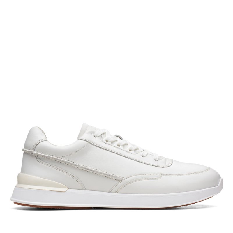 Férfi Clarks Race Lite Csipke Tornacipő Fehér | 90149266