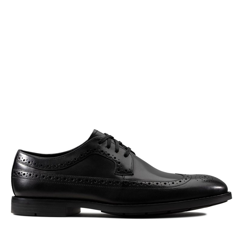 Férfi Clarks Ronnie Limit Brogue Cipő Fekete | 40144984