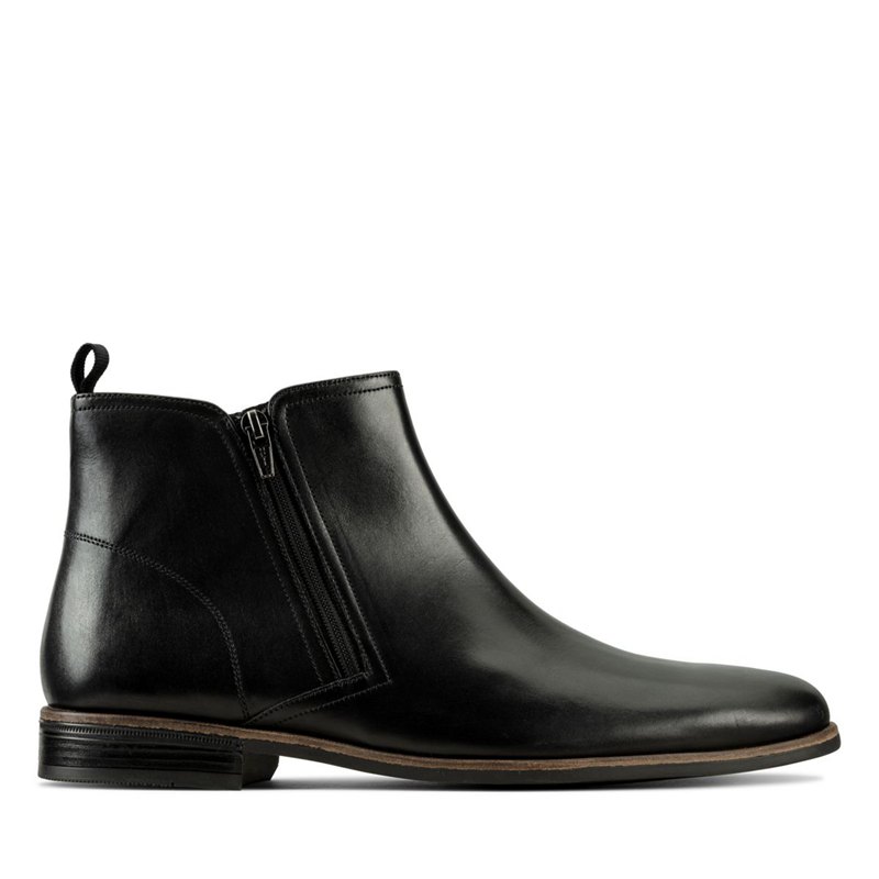 Férfi Clarks Stanford Cipzáros Bokacsizma Fekete | 22289281