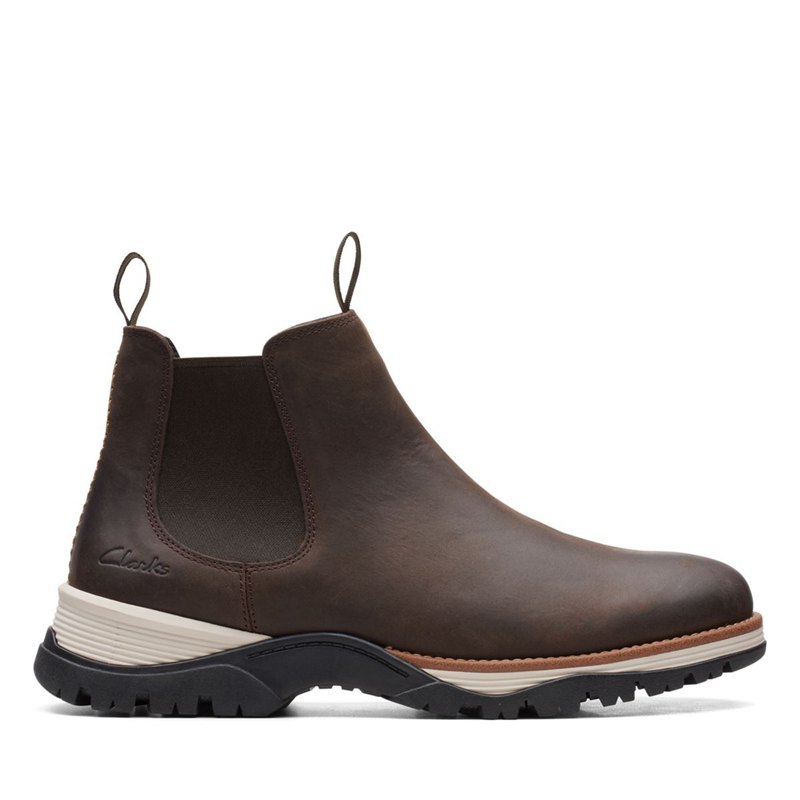 Férfi Clarks Topton Chelsea Csizma Sötét Barna | 63569556