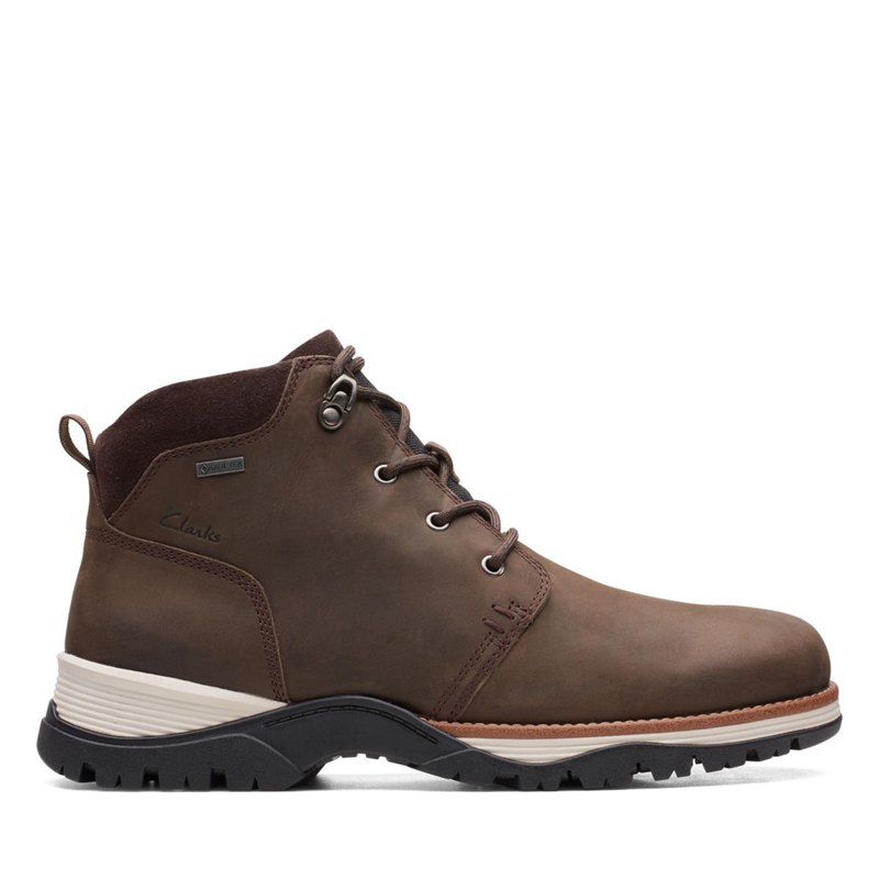 Férfi Clarks Topton Mid Cut GORE-TEX Bokacsizma Sötét Barna | 10313222