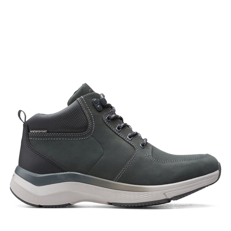 Férfi Clarks Wave 2.0 Hi Bokacsizma Sötét Szürke | 56033303