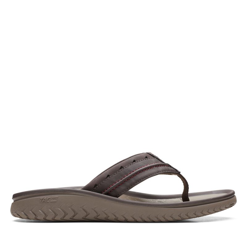 Férfi Clarks Wesley Post Strandpapucs Barna | 19396725