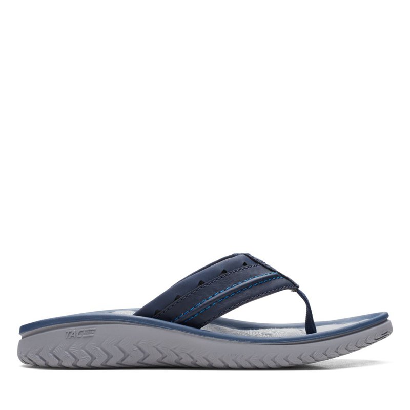 Férfi Clarks Wesley Post Strandpapucs Sötétkék | 84536049