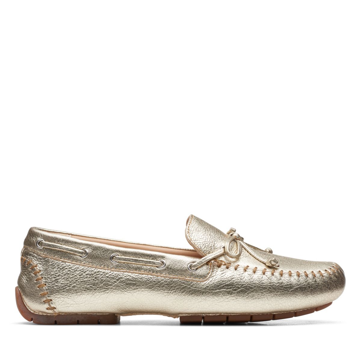 Női Clarks C Mocc Tie Loafer Cipő Arany | 14166252